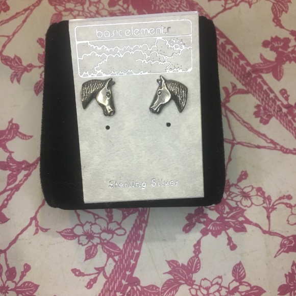 Basic Elements Jewelry - Sterling Silver Horse Head Stud Earrings